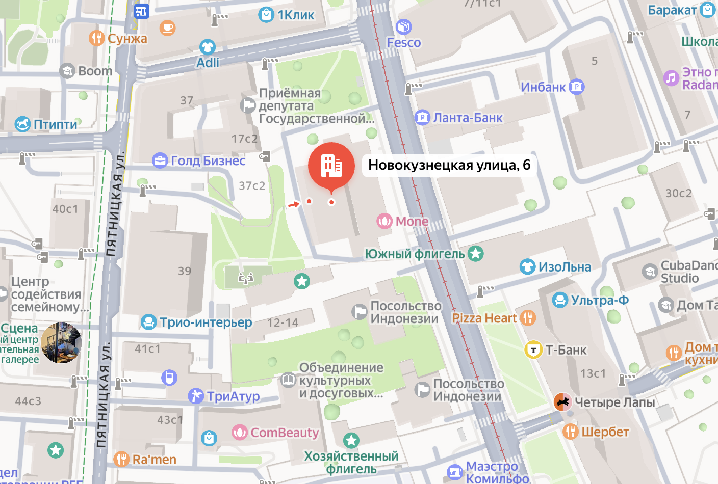 Карта: Новокузнецкая, 6